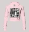 Straight Outta Loyola Women's Crop Hoodies in Light Baby Pink Color
